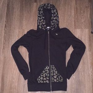 VS Pink Rhinestone Zip Hoodie (S)
